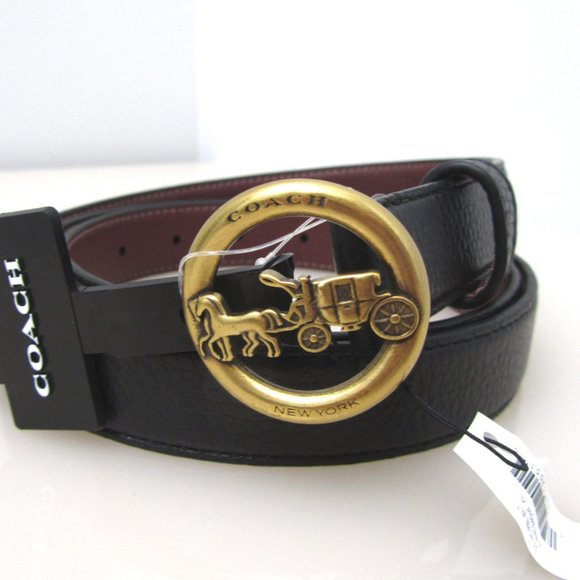 Coach NWT Horse and Carriage buckle belt Black 78181 f78181 - Picture 7 of 8